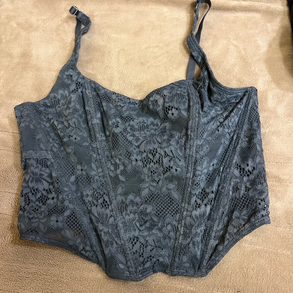 Holister light blue corset top